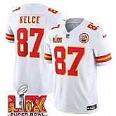 Men & Women & Youth Kansas City Chiefs #87 Travis Kelce White 2025 Super Bowl LIX Patch F.U.S.E. Vapor Limited Stitched Jersey,baseball caps,new era cap wholesale,wholesale hats